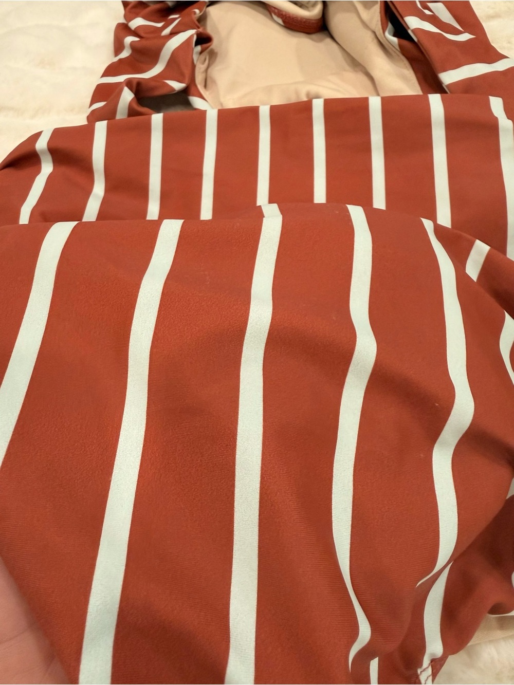 Albion Fit Game Changer top & High Waisted Bottoms- Rust & White Stripe L - Picture 7 of 7